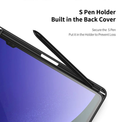 Pour Samsung Galaxy Tab S10 Ultra DUX DUCIS Série TOBY Étui en cuir antidérapant avec fonction veille/réveil (noir)