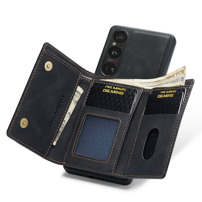 For Sony Xperia 1 VI DG.MING M1 Series 3-Fold Multi Card Wallet + Magnetic Phone Case(Black)