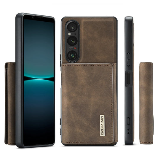 For Sony Xperia 1 VI DG.MING M1 Series 3-Fold Multi Card Wallet + Magnetic Phone Case(Coffee)