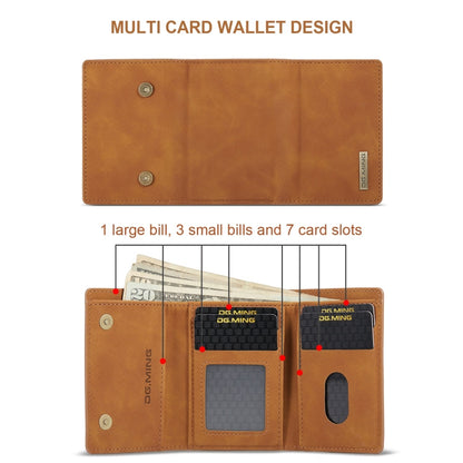Pour Sony Xperia 10 VI DG.MING M1 Series Portefeuille Multi-Cartes Pliant en 3 + Étui de Téléphone Magnétique (Marron)