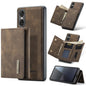 Pour Sony Xperia 10 VI DG.MING Série M1 Étui portefeuille multi-cartes 3 volets + coque de téléphone magnétique (café)