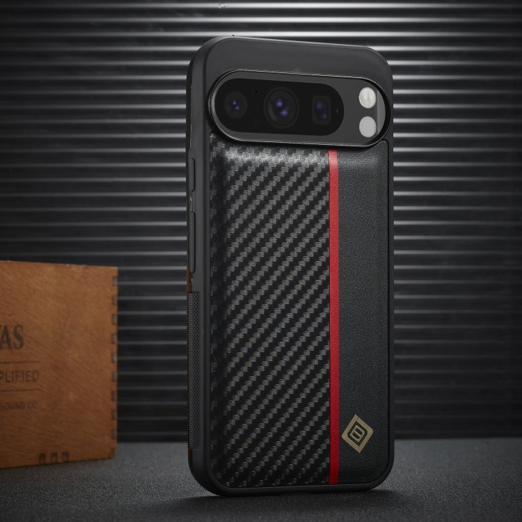 For Google Pixel 9 Pro XL LC.IMEEKE 3 in 1 Carbon Fiber Texture Shockproof Phone Case(Black)