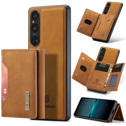 For Sony Xperia 1 VI DG.MING M2 Series 3-Fold Multi Card Bag + Magnetic Phone Case(Brown)