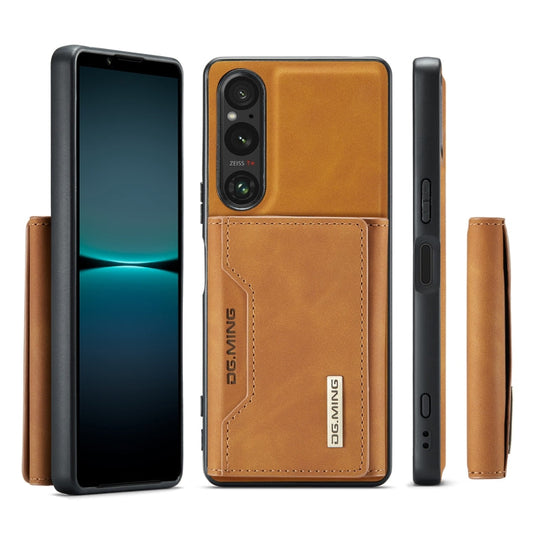 For Sony Xperia 1 VI DG.MING M2 Series 3-Fold Multi Card Bag + Magnetic Phone Case(Brown)