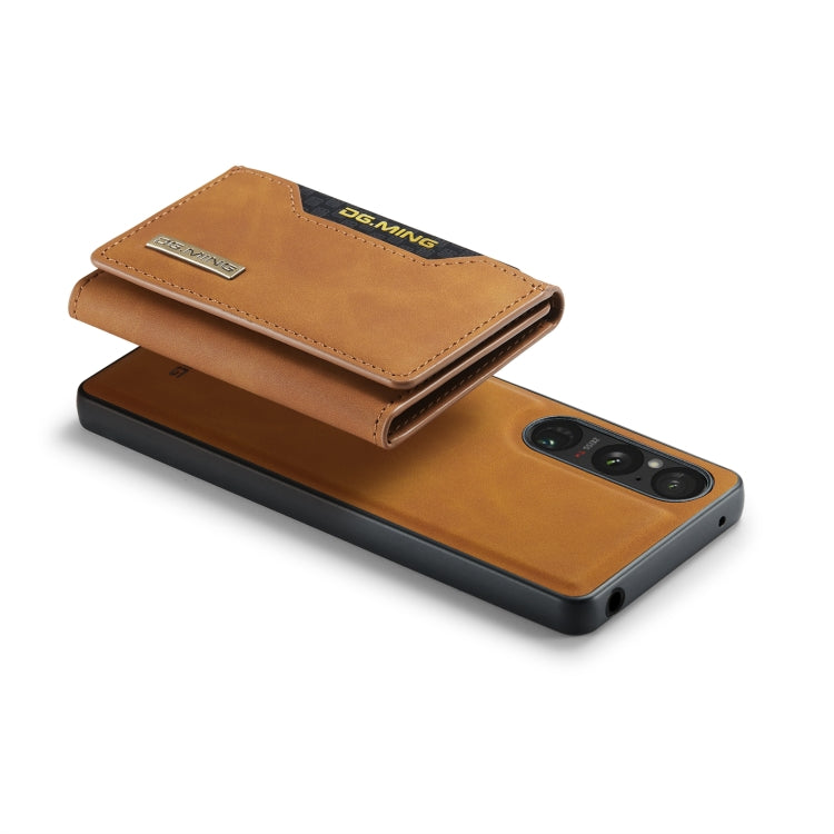 For Sony Xperia 1 VI DG.MING M2 Series 3-Fold Multi Card Bag + Magnetic Phone Case(Brown)
