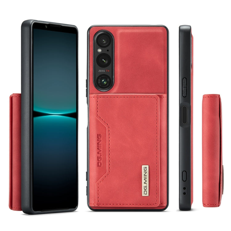 For Sony Xperia 1 VI DG.MING M2 Series 3-Fold Multi Card Bag + Magnetic Phone Case(Red)