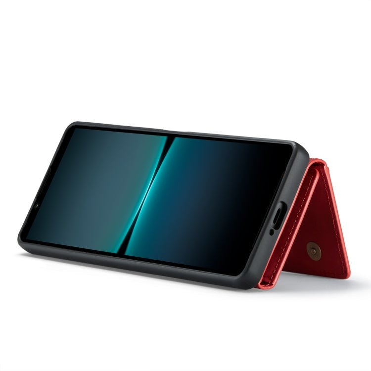 For Sony Xperia 1 VI DG.MING M2 Series 3-Fold Multi Card Bag + Magnetic Phone Case(Red)