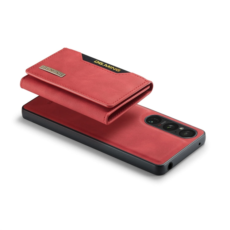 For Sony Xperia 1 VI DG.MING M2 Series 3-Fold Multi Card Bag + Magnetic Phone Case(Red)