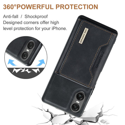 For Sony Xperia 10 VI DG.MING M2 Series 3-Fold Multi Card Bag + Magnetic Phone Case(Black)
