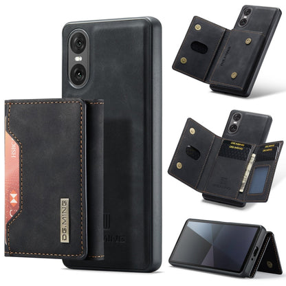 For Sony Xperia 10 VI DG.MING M2 Series 3-Fold Multi Card Bag + Magnetic Phone Case(Black)