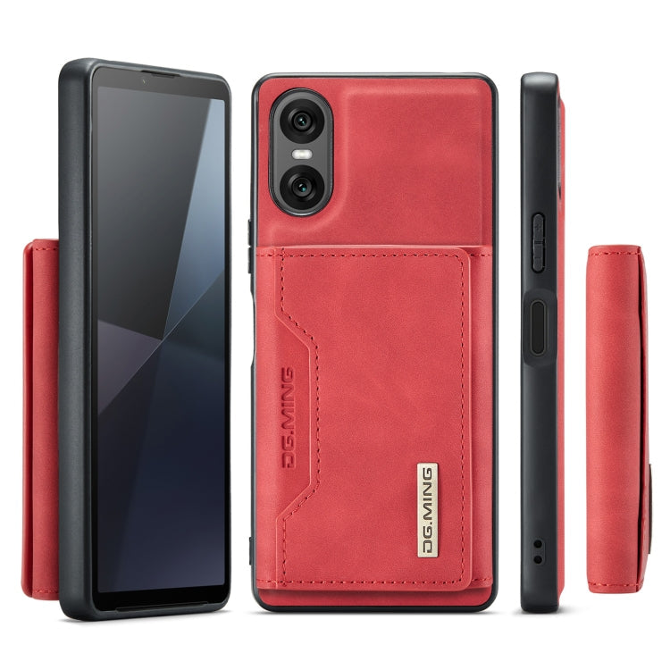 For Sony Xperia 10 VI DG.MING M2 Series 3-Fold Multi Card Bag + Magnetic Phone Case(Red)