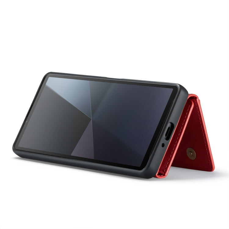 For Sony Xperia 10 VI DG.MING M2 Series 3-Fold Multi Card Bag + Magnetic Phone Case(Red)