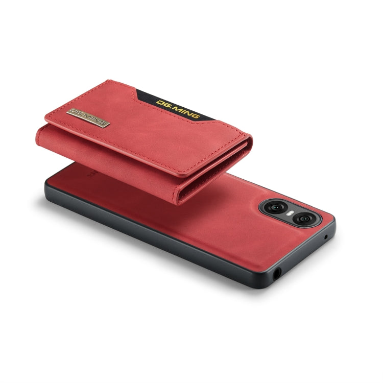 For Sony Xperia 10 VI DG.MING M2 Series 3-Fold Multi Card Bag + Magnetic Phone Case(Red)
