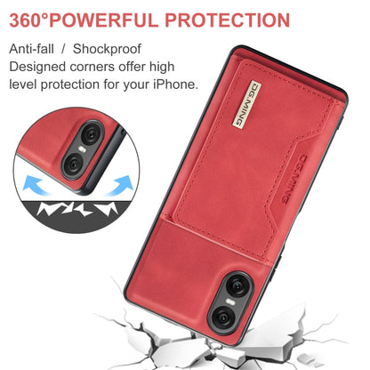 For Sony Xperia 10 VI DG.MING M2 Series 3-Fold Multi Card Bag + Magnetic Phone Case(Red)