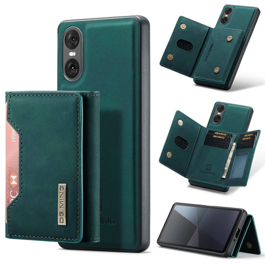For Sony Xperia 10 VI DG.MING M2 Series 3-Fold Multi Card Bag + Magnetic Phone Case(Green)