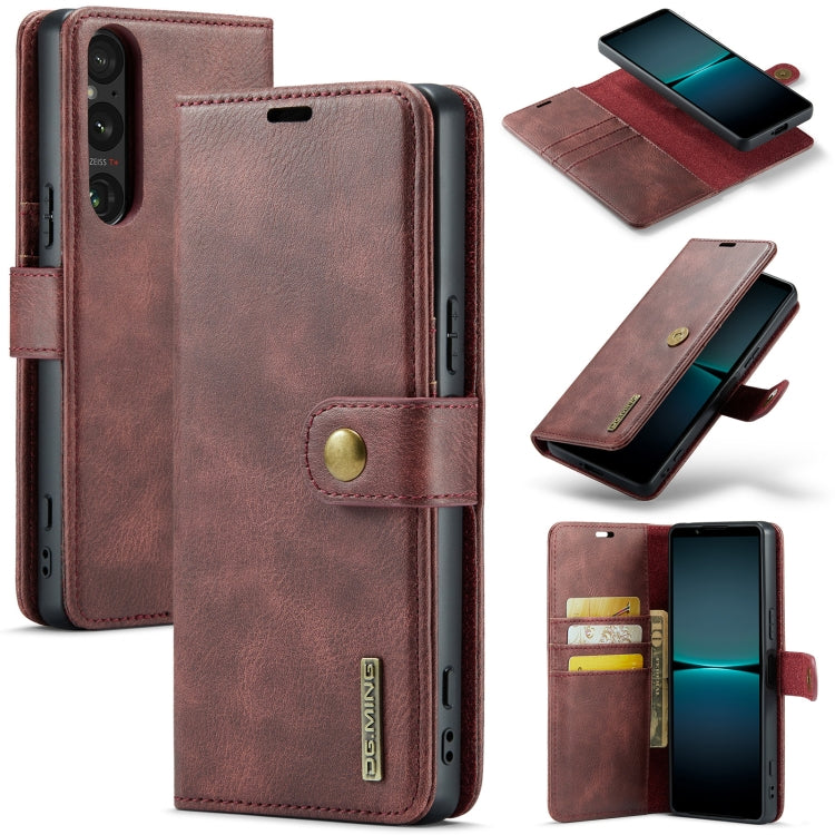 For Sony Xperia 1 VI DG.MING Crazy Horse Texture Detachable Magnetic Leather Phone Case(Red)