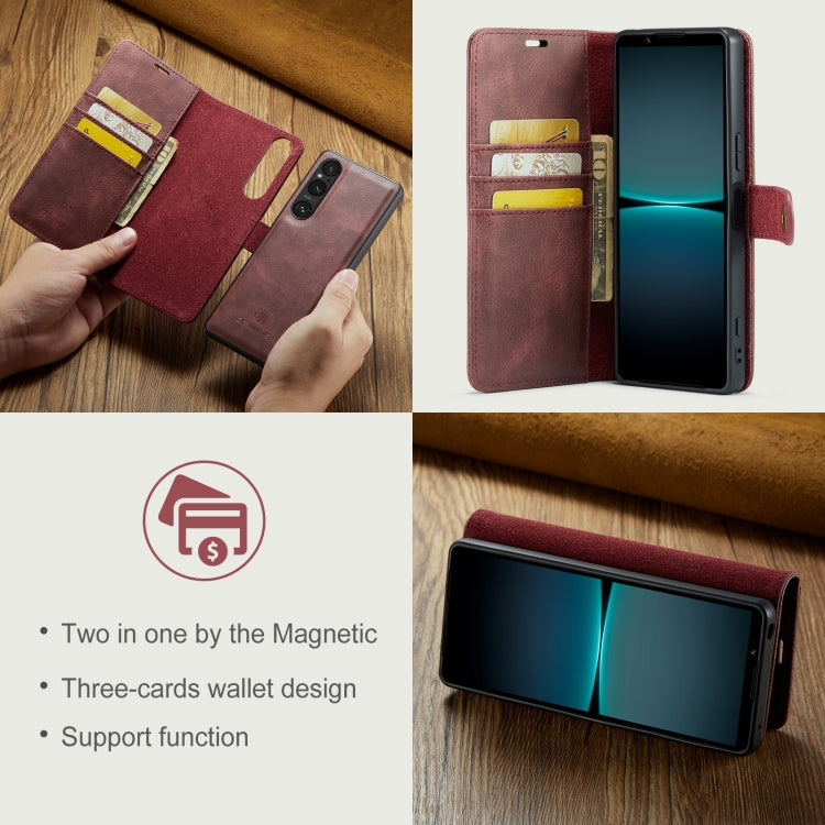 For Sony Xperia 1 VI DG.MING Crazy Horse Texture Detachable Magnetic Leather Phone Case(Red)