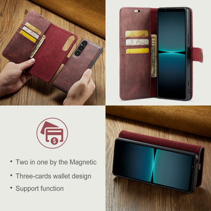 For Sony Xperia 1 VI DG.MING Crazy Horse Texture Detachable Magnetic Leather Phone Case(Red)