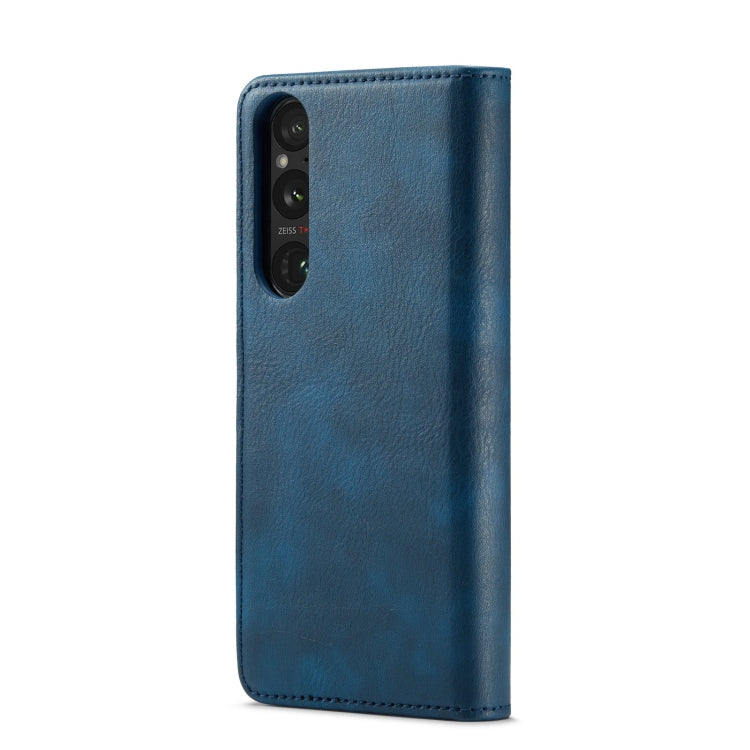 For Sony Xperia 1 VI DG.MING Crazy Horse Texture Detachable Magnetic Leather Phone Case(Blue)