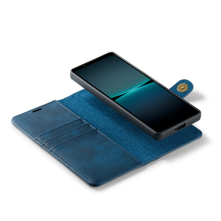 For Sony Xperia 1 VI DG.MING Crazy Horse Texture Detachable Magnetic Leather Phone Case(Blue)