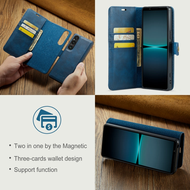For Sony Xperia 1 VI DG.MING Crazy Horse Texture Detachable Magnetic Leather Phone Case(Blue)