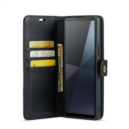 For Sony Xperia 10 VI DG.MING Crazy Horse Texture Detachable Magnetic Leather Phone Case(Black)