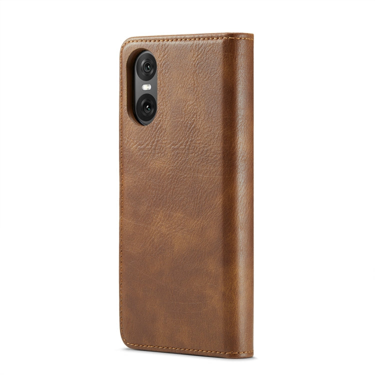 For Sony Xperia 10 VI DG.MING Crazy Horse Texture Detachable Magnetic Leather Phone Case(Brown)