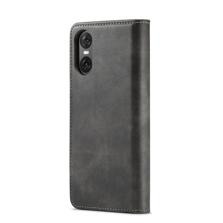 For Sony Xperia 10 VI DG.MING Crazy Horse Texture Detachable Magnetic Leather Phone Case(Grey)