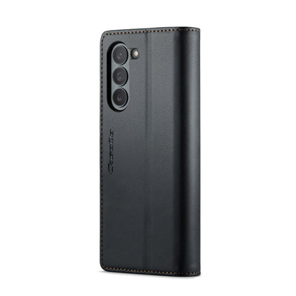 For Samsung Galaxy Z Fold6 5G CaseMe 023 Butterfly Buckle Litchi Texture RFID Anti-theft Leather Phone Case(Black)