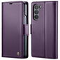 For Samsung Galaxy Z Fold6 5G CaseMe 023 Butterfly Buckle Litchi Texture RFID Anti-theft Leather Phone Case(Pearly Purple)