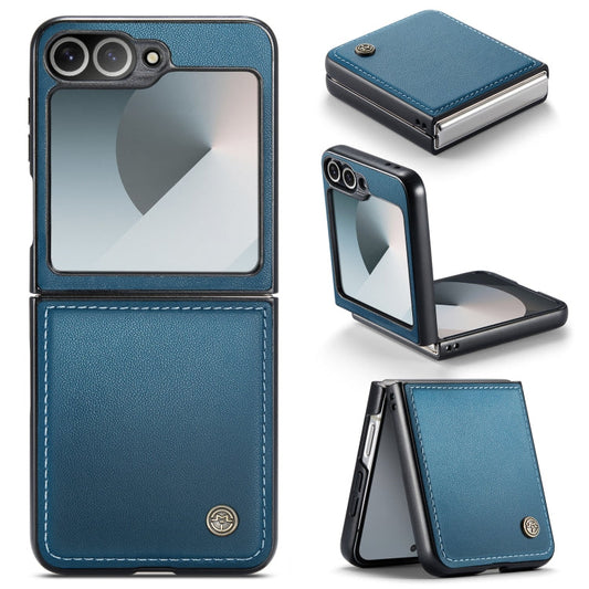 For Samsung Galaxy Z Flip6 / Flip7 FE CaseMe 023 Butterfly Buckle Litchi Texture RFID Anti-theft Leather Phone Case(Blue)