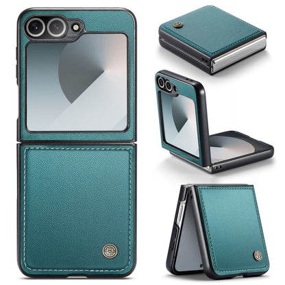 For Samsung Galaxy Z Flip6 / Flip7 FE CaseMe 023 Butterfly Buckle Litchi Texture RFID Anti-theft Leather Phone Case(Pearly Blue)