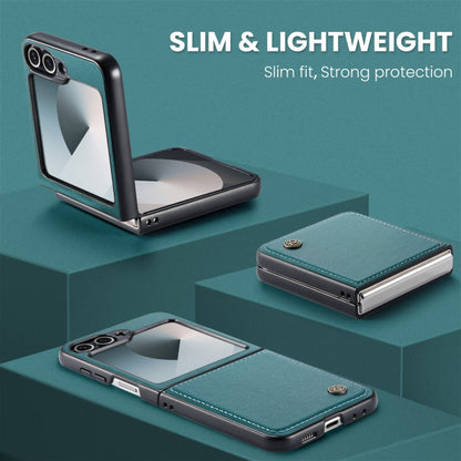 For Samsung Galaxy Z Flip6 / Flip7 FE CaseMe 023 Butterfly Buckle Litchi Texture RFID Anti-theft Leather Phone Case(Pearly Blue)
