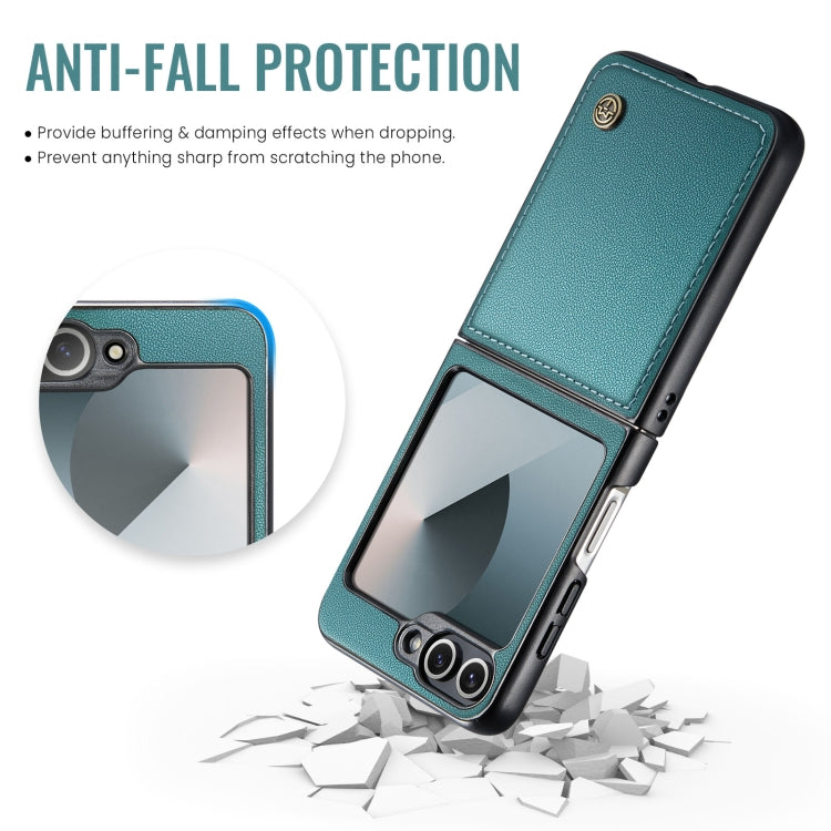 For Samsung Galaxy Z Flip6 / Flip7 FE CaseMe 023 Butterfly Buckle Litchi Texture RFID Anti-theft Leather Phone Case(Pearly Blue)