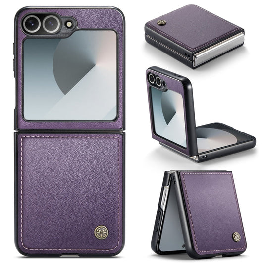 For Samsung Galaxy Z Flip6 / Flip7 FE CaseMe 023 Butterfly Buckle Litchi Texture RFID Anti-theft Leather Phone Case(Pearly Purple)