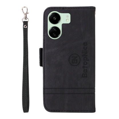 For Xiaomi Redmi 13C 4G / 5G BETOPNICE Dual-side Buckle Leather Phone Case(Black)