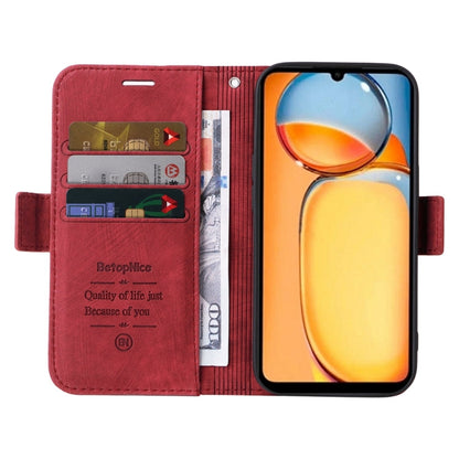 For Xiaomi Redmi 13C 4G / 5G BETOPNICE Dual-side Buckle Leather Phone Case(Red)