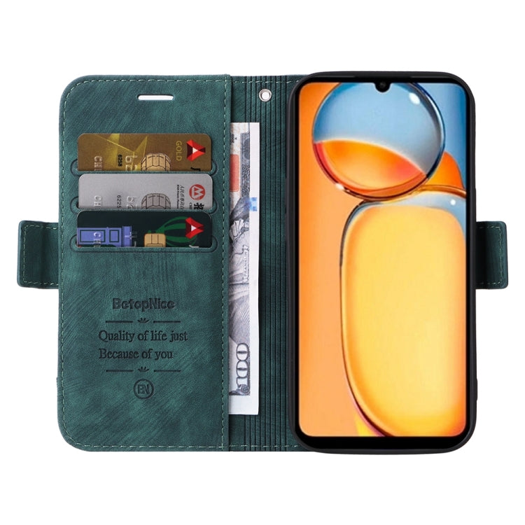 For Xiaomi Redmi 13C 4G / 5G BETOPNICE Dual-side Buckle Leather Phone Case(Green)