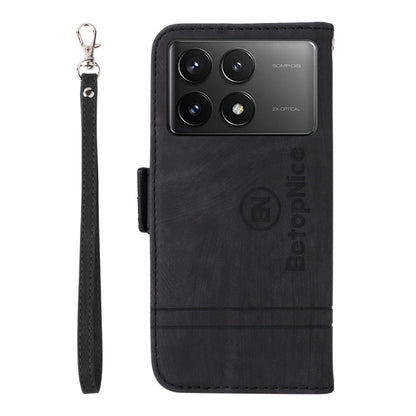 Pour Xiaomi Redmi K70 / K70 Pro 5G BETOPNICE Étui de téléphone en cuir avec boucle double face (noir)