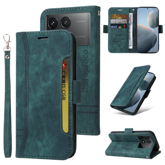 Pour Xiaomi Redmi K70 / K70 Pro 5G Étui de Téléphone en Cuir à Boucle Double Face BETOPNICE (Vert)