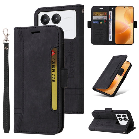 For Xiaomi Poco X6 Pro / Redmi K70E 5G BETOPNICE Dual-side Buckle Leather Phone Case(Black)
