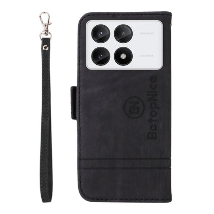 For Xiaomi Poco X6 Pro / Redmi K70E 5G BETOPNICE Dual-side Buckle Leather Phone Case(Black)