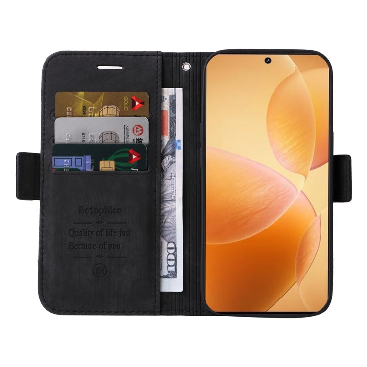 For Xiaomi Poco X6 Pro / Redmi K70E 5G BETOPNICE Dual-side Buckle Leather Phone Case(Black)