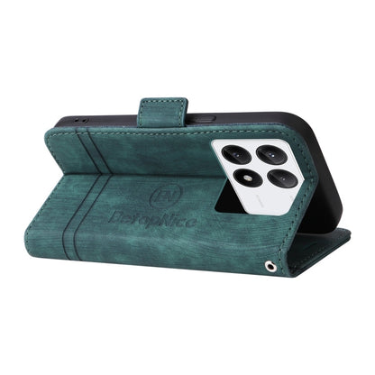 For Xiaomi Poco X6 Pro / Redmi K70E 5G BETOPNICE Dual-side Buckle Leather Phone Case(Green)