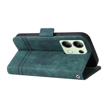 For Xiaomi Redmi Note 13 4G BETOPNICE Dual-side Buckle Leather Phone Case(Green)