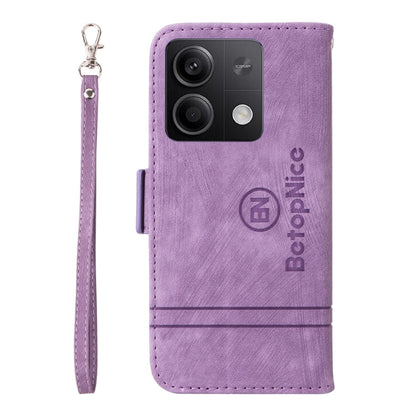Pour Xiaomi Redmi Note 13 5G Global BETOPNICE Étui de Téléphone en Cuir à Boucle Double Face (Violet)