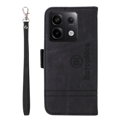 For Xiaomi Poco X6 5G / Redmi Note 13 Pro 5G Global BETOPNICE Dual-side Buckle Leather Phone Case(Black)