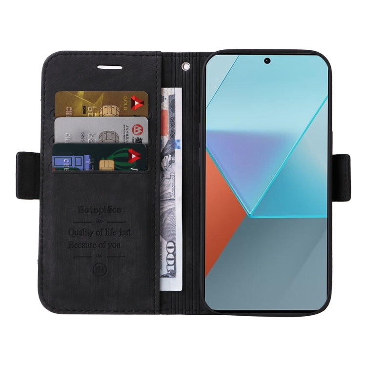 For Xiaomi Poco X6 5G / Redmi Note 13 Pro 5G Global BETOPNICE Dual-side Buckle Leather Phone Case(Black)