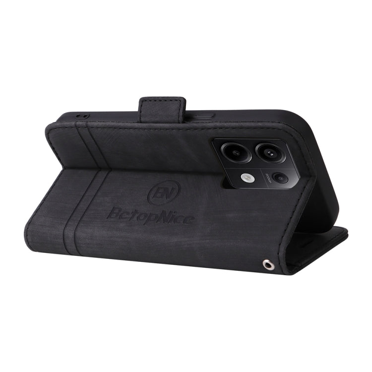 For Xiaomi Poco X6 5G / Redmi Note 13 Pro 5G Global BETOPNICE Dual-side Buckle Leather Phone Case(Black)
