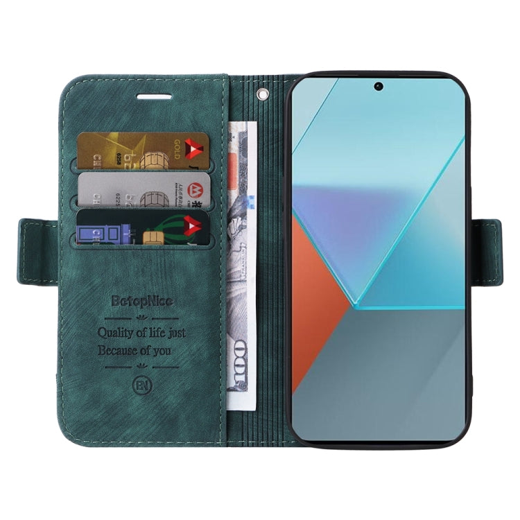 For Xiaomi Poco X6 5G / Redmi Note 13 Pro 5G Global BETOPNICE Dual-side Buckle Leather Phone Case(Green)